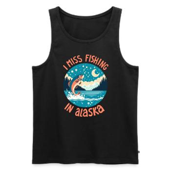 Fishing in Alaska - Men's Premium Organic Tank Top - black - Front - Michal (187cm)