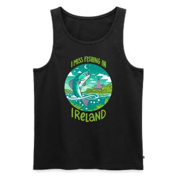 Pêche en Irlande - Débardeur bio Premium Homme - noir - Devant - Michal (187cm)