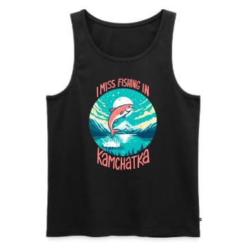 Angeln in Kamchatka - Männer Premium Bio Tank Top - Schwarz - Vorne - Michal (187cm)