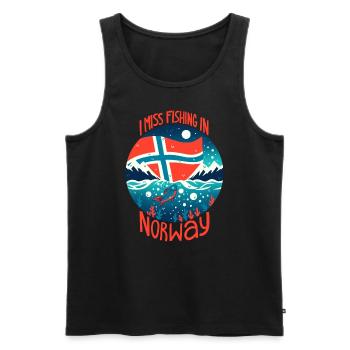 Angeln in Norwegen - Männer Premium Bio Tank Top - Schwarz - Vorne - AI Model Male 178 light (178cm)