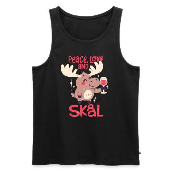 Frieden, Liebe und Skal (Prost) - Männer Premium Bio Tank Top - Schwarz - Vorne - AI Model Male 178 light (178cm)