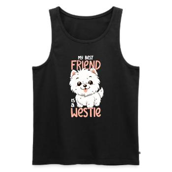 Mon meilleur ami est un Westie - Débardeur bio Premium Homme - noir - Devant - AI Model Male 178 light (178cm)