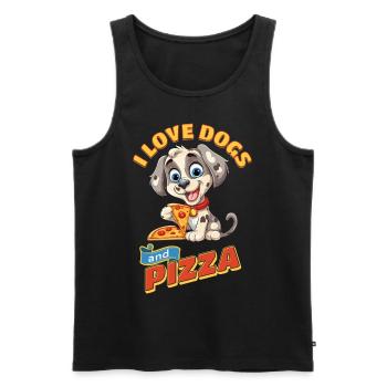 Dog I Love Dogs And Pizza Funny Funny Humor - Men's Premium Organic Tank Top - black - Front - Michal (187cm)