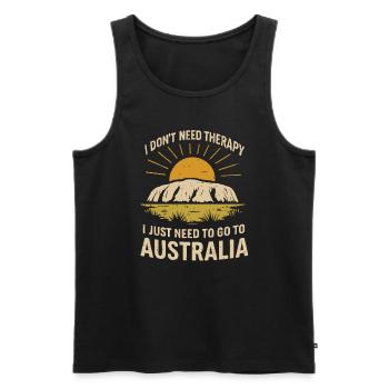 Je n’ai pas besoin de thérapie, seulement de l’Australie - Débardeur bio Premium Homme - noir - Devant - Michal (187cm)