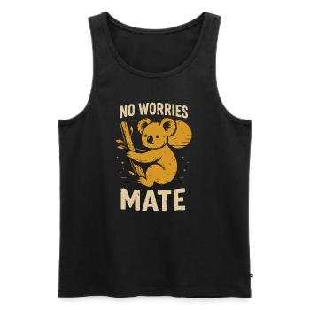 No stress, buddy - Men's Premium Organic Tank Top - black - Front - AI Model Male 178 light (178cm)