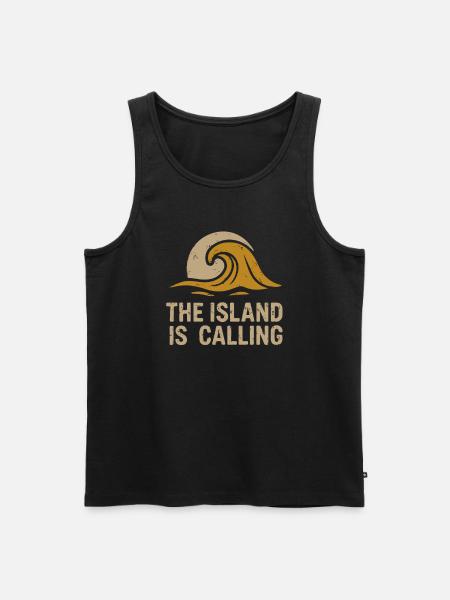 Die Insel ruft - Männer Premium Bio Tank Top - Schwarz
