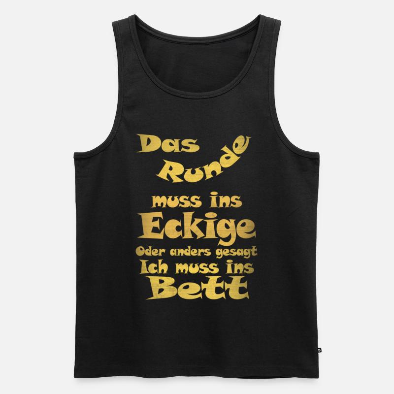 Runde ins Eckige - Männer Premium Bio Tank Top - Schwarz