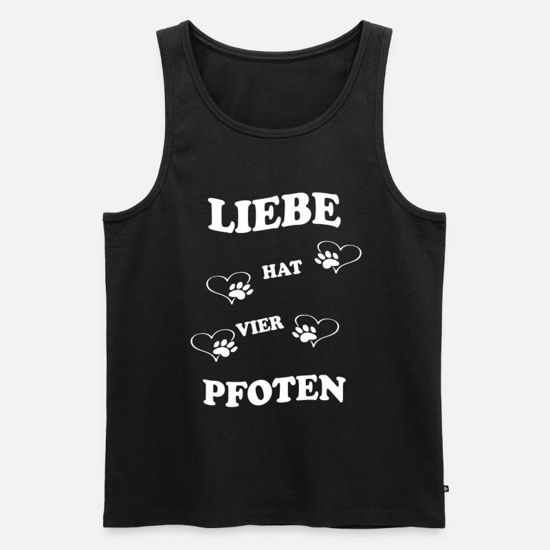 Liebe hat vier Pfoten - Männer Premium Bio Tank Top - Schwarz