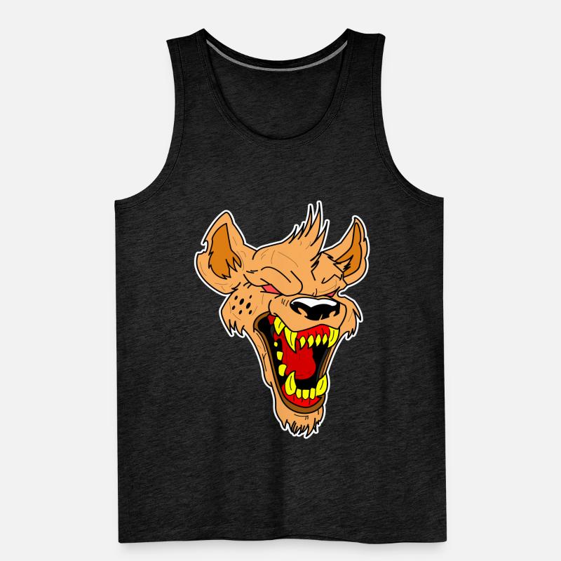 Crazy Wolf Head Gift Idea Vector Men's Premium Organic Tank Top