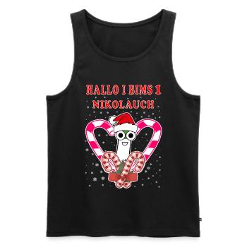 Nikolauch Weihnachten Weihnachtsmann Geschenkidee - Männer Premium Bio Tank Top - Schwarz - Vorne - Michal (187cm)