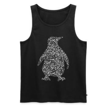 Le pingouin fait de vélos vélo - Débardeur bio Premium Homme - noir - Devant - Michal (187cm)