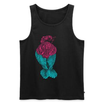 Oiseau coloré - Débardeur bio Premium Homme - noir - Devant - Michal (187cm)