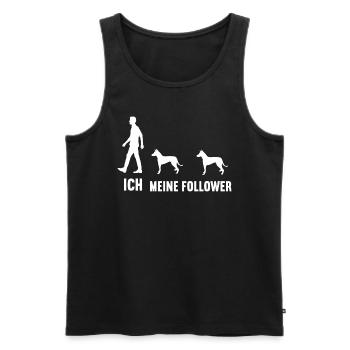 Ich Meine Follower Podenco Podencoliebhaber - Männer Premium Bio Tank Top - Schwarz - Vorne - Michal (187cm)