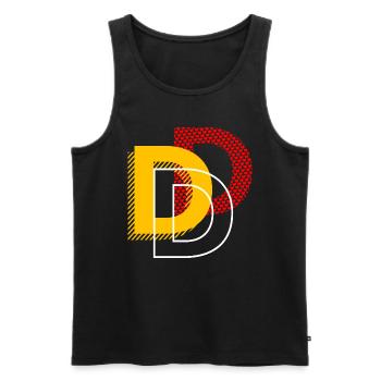 Buchstabe D Typo Geschenke - Männer Premium Bio Tank Top - Schwarz - Vorne - AI Model Male 178 light (178cm)