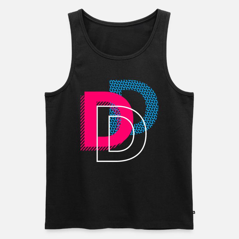 Anfangsbuchstabe D - Männer Premium Bio Tank Top - Schwarz