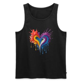 Herz Liebe Farbe Kunst - Männer Premium Bio Tank Top - Schwarz - Vorne - Michal (187cm)