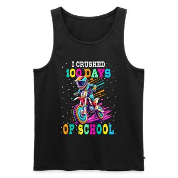 Ich habe 100 Tage Schule geschafft Motocross Bike - Männer Premium Bio Tank Top - Schwarz - Vorne - Michal (187cm)