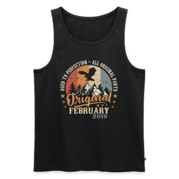 Februar 2019 - Jahrgang geboren im Februar 2019 - Männer Premium Bio Tank Top - Schwarz - Vorne - Michal (187cm)
