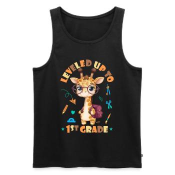 Surclassé en 1ère classe - Funny Giraffe - Débardeur bio Premium Homme - noir - Devant - AI Model Male 178 light (178cm)