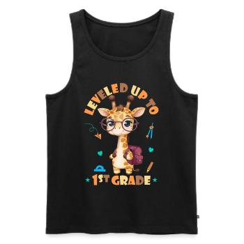 Surclassé en 1ère classe - Funny Giraffe - Débardeur bio Premium Homme - noir - Devant - AI Model Male 178 light (178cm)