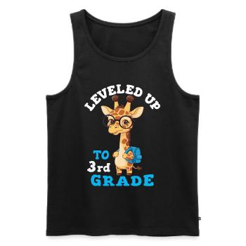 Leveled up to 3rd Grade - Funny Giraffe - Men's Premium Organic Tank Top - black - Front - AI Model Male 178 light (178cm)