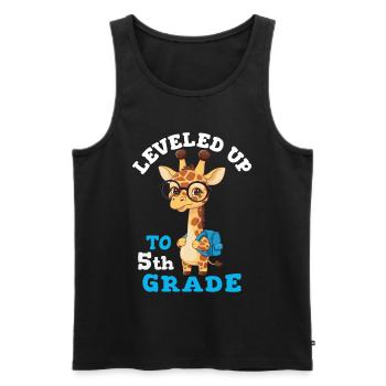 Leveled up to 5th grade - Funny Giraffe - Men's Premium Organic Tank Top - black - Front - Michal (187cm)