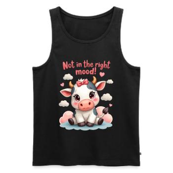 Süße traurige Kuh nicht in der richtigen Stimmung - Männer Premium Bio Tank Top - Schwarz - Vorne - Michal (187cm)
