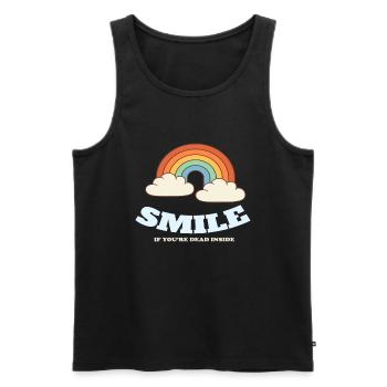 Smile If Youre Dead Inside Pessimism - Men's Premium Organic Tank Top - black - Front - AI Model Male 178 light (178cm)