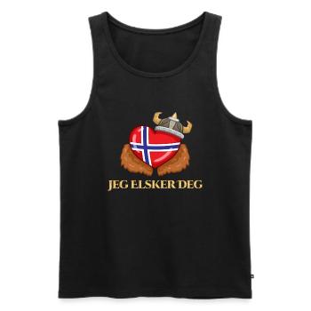 Norvège Cœur Norvège - Débardeur bio Premium Homme - noir - Devant - Michal (187cm)