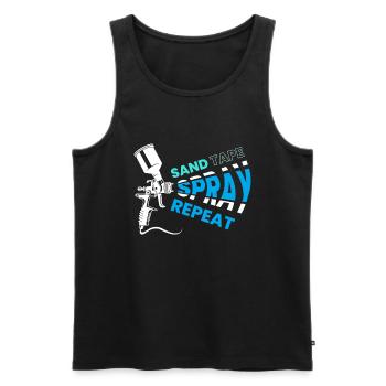 Sand Tape Spray Repeat Painter - Men's Premium Organic Tank Top - black - Front - AI Model Male 178 light (178cm)