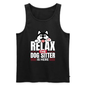 Relax the Dog Sitter Is Here Petsitting - Men's Premium Organic Tank Top - black - Front - Michal (187cm)