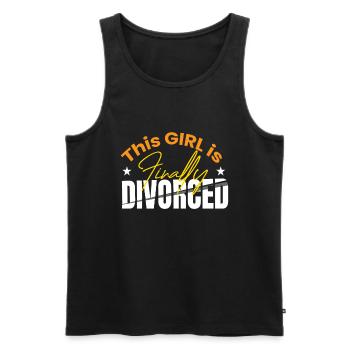 This Girl Is Finally Divorced Divorce - Men's Premium Organic Tank Top - black - Front - AI Model Male 178 light (178cm)