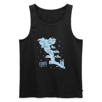 Corfu Greece Corfu - Men's Premium Organic Tank Top - black - Front - AI Model Male 178 light (178cm)