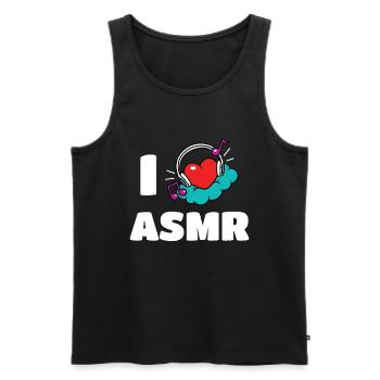 I Love ASMR Herz Kopfhörer - Männer Premium Bio Tank Top - Schwarz - Vorne - AI Model Male 178 light (178cm)