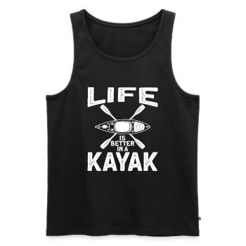 Life Is Better in A Kayak Canoe - Men's Premium Organic Tank Top - black - Front - AI Model Male 178 light (178cm)