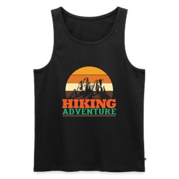 Hiking Adventure - Men's Premium Organic Tank Top - black - Front - AI Model Male 178 light (178cm)