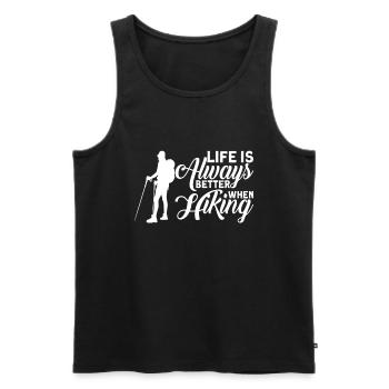 Always Better When Hiking Hiking - Men's Premium Organic Tank Top - black - Front - AI Model Male 178 light (178cm)