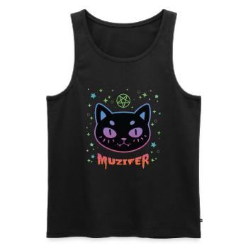 Muzifer Katze Kätzchen Teufel Luzifer - Männer Premium Bio Tank Top - Schwarz - Vorne - AI Model Male 178 light (178cm)