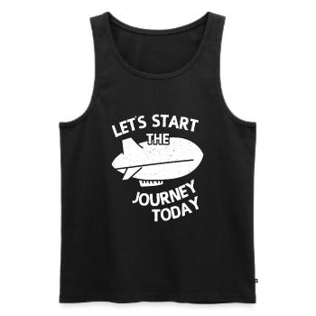 Lets Start The Journey Today Zeppelin - Men's Premium Organic Tank Top - black - Front - AI Model Male 178 light (178cm)