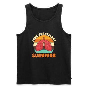 Lung Transplant Survivor Lung Cancer - Men's Premium Organic Tank Top - black - Front - Michal (187cm)