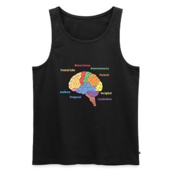 Diagramme cérébral Science neurologique - Débardeur bio Premium Homme - noir - Devant - AI Model Male 178 light (178cm)