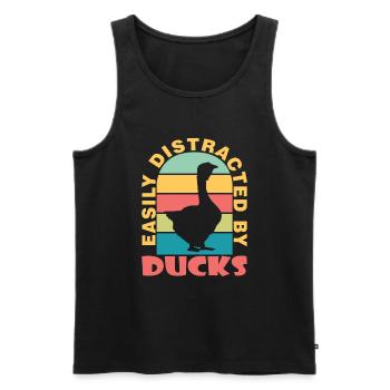 Easily Distracted By Ducks Ducks Bird - Men's Premium Organic Tank Top - black - Front - AI Model Male 178 light (178cm)