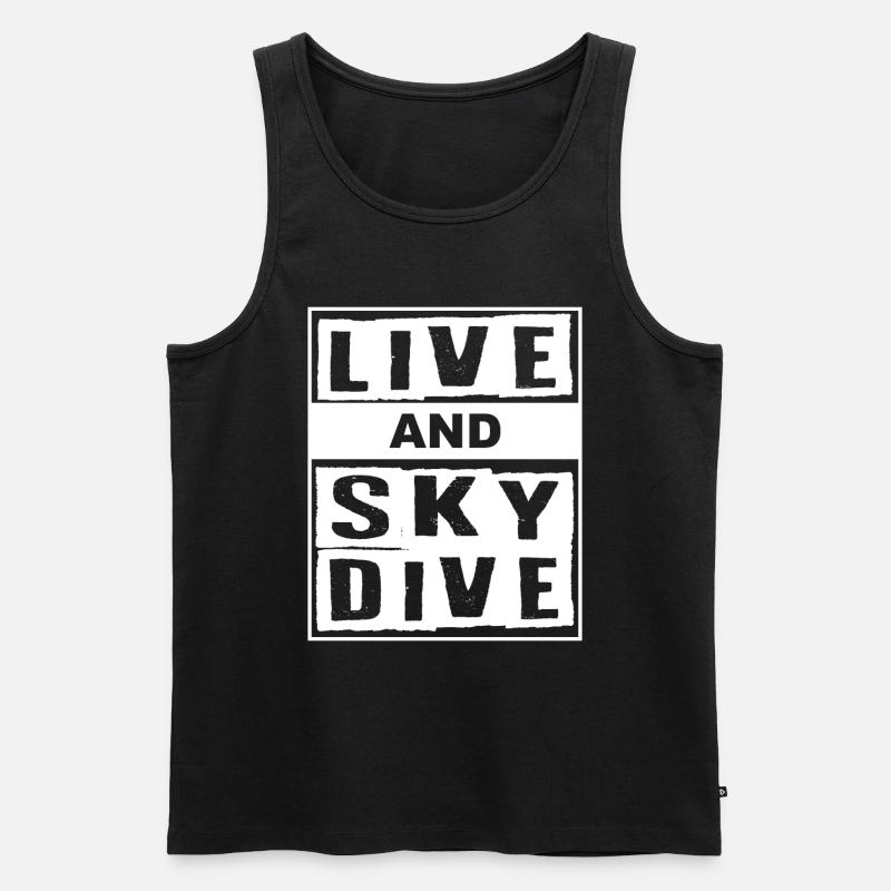 Live And Skydive Fallschirm - Männer Premium Bio Tank Top - Schwarz