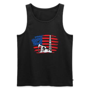 Drilling rig America Oil Drilling Rig - Débardeur bio Premium Homme - noir - Devant - AI Model Male 178 light (178cm)
