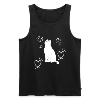 Cat Love Heart Kitten Children - Men's Premium Organic Tank Top - black - Front - Michal (187cm)