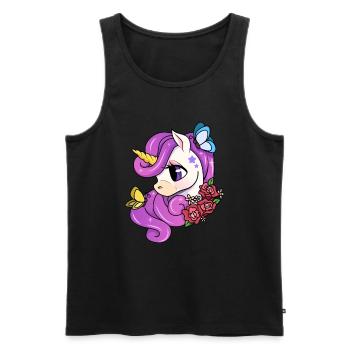 Cute Unicorn Motif Enfants Fille - Débardeur bio Premium Homme - noir - Devant - Michal (187cm)