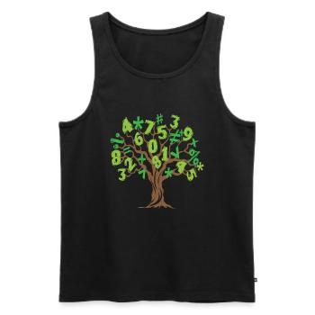 Math tree Math tree Mathematics - Men's Premium Organic Tank Top - black - Front - AI Model Male 178 light (178cm)