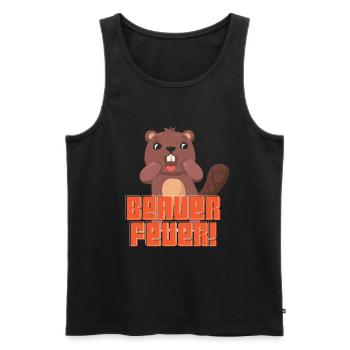 Beaver Fever! Biber Tanzen - Männer Premium Bio Tank Top - Schwarz - Vorne - Michal (187cm)