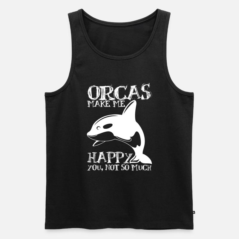 Orcas Make Me Happy Orcas Wal Meer - Männer Premium Bio Tank Top - Schwarz