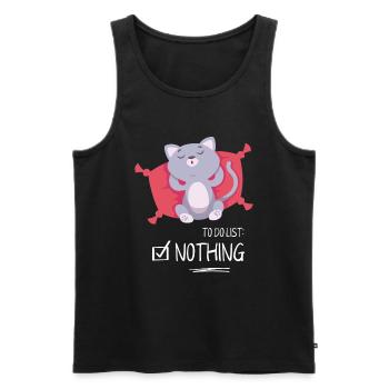 To Do List Nothing Cat Sleeping Shirt - Débardeur bio Premium Homme - noir - Devant - Michal (187cm)